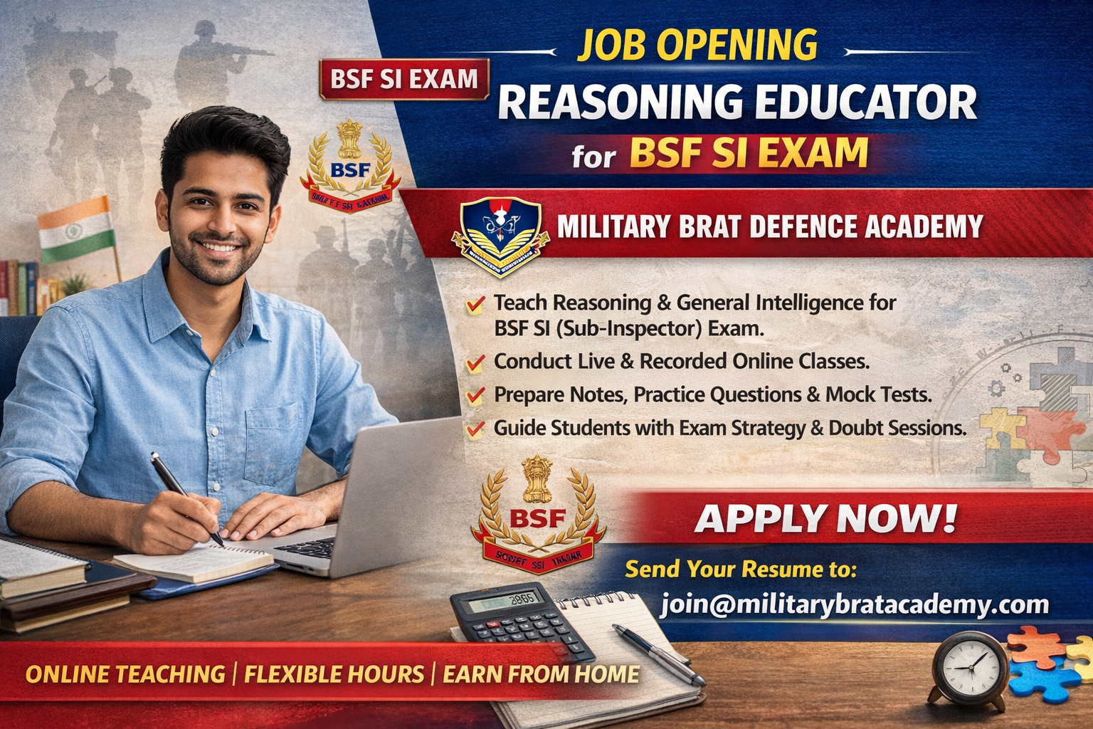 Job Opening: Reasoning Educator (Online) – BSF SI Exam